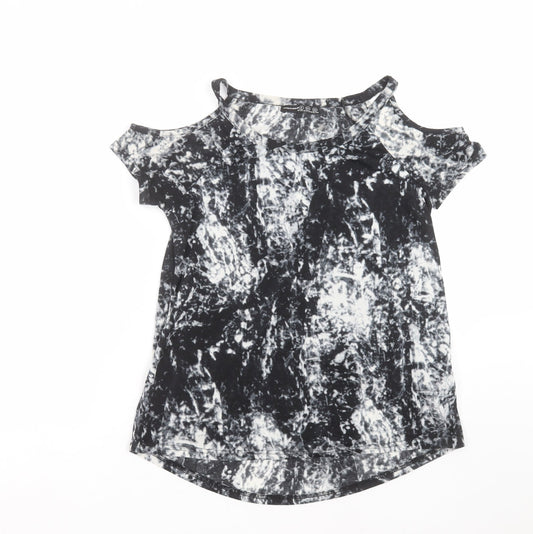 Primark Womens Beige   Basic T-Shirt Size 6  - cold shoulder