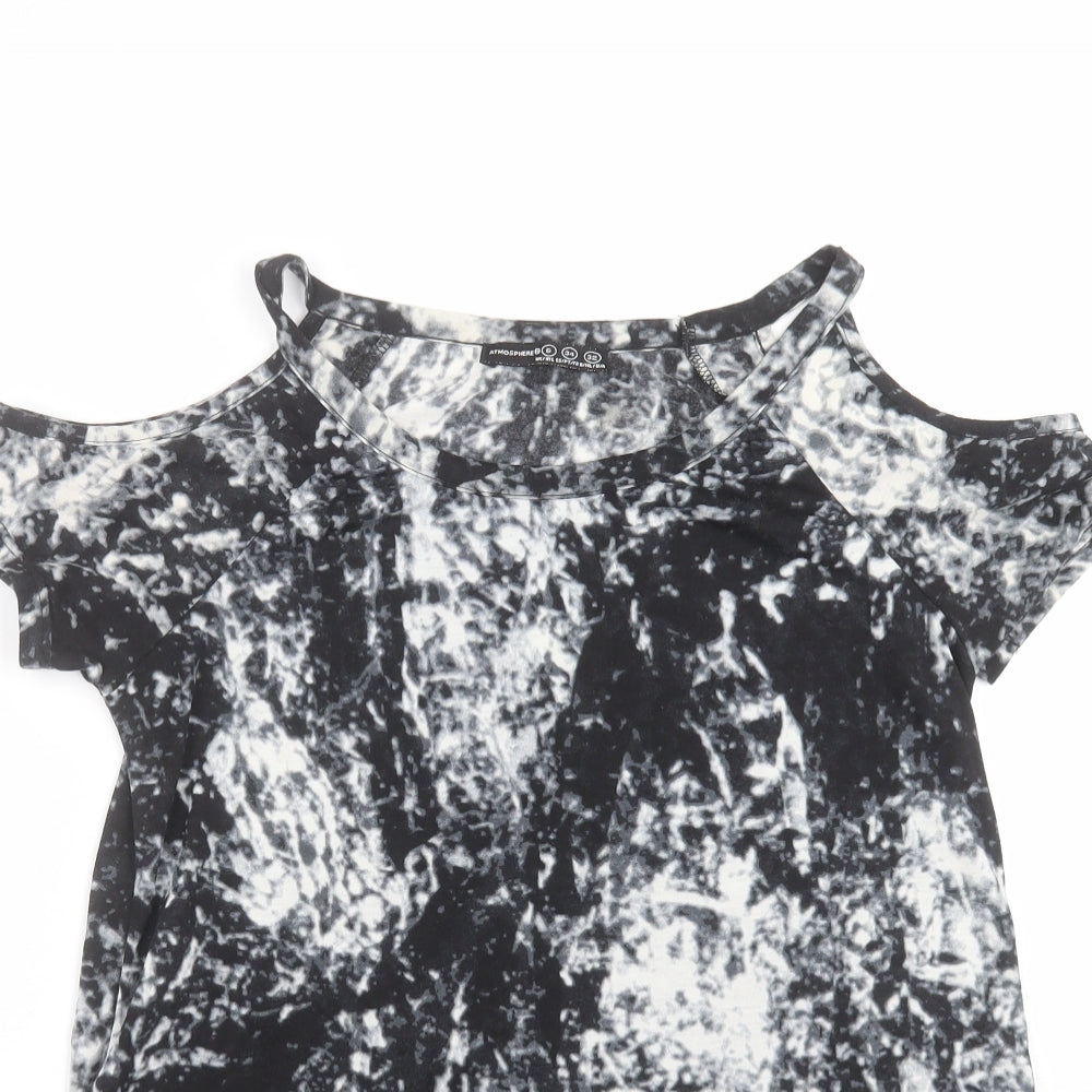 Primark Womens Beige   Basic T-Shirt Size 6  - cold shoulder