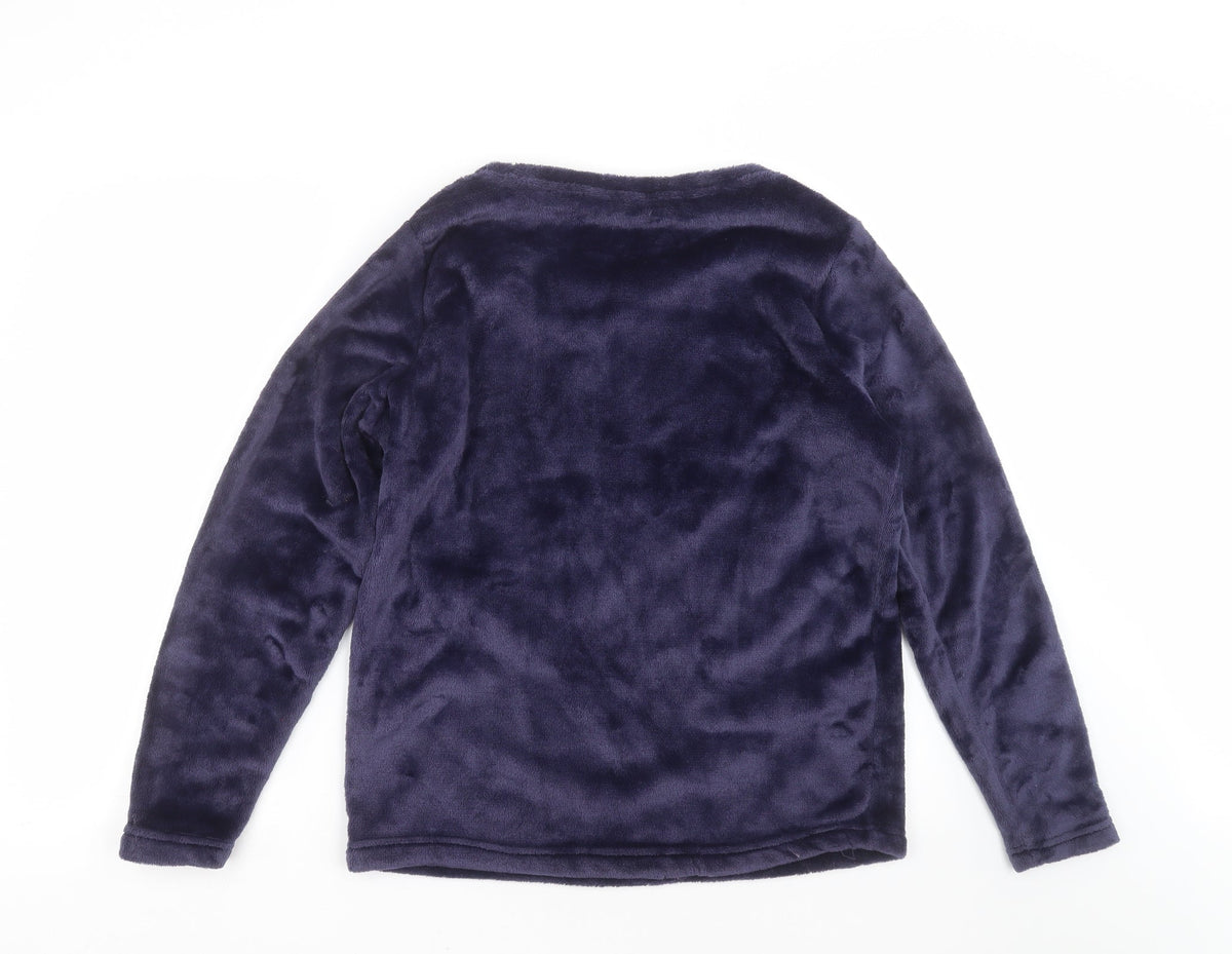 Back view of George women’s blue solid top pyjama top, size UK 12, - let's sleep in