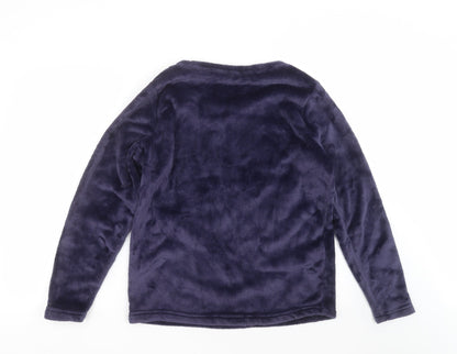 Back view of George women’s blue solid top pyjama top, size UK 12, - let's sleep in