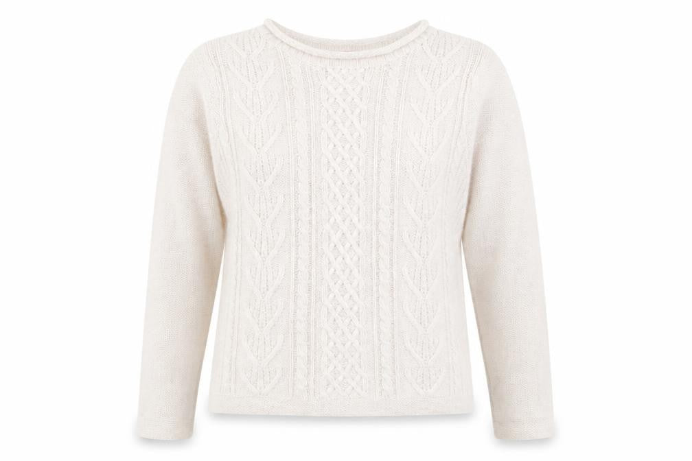 Front view of The Department women’s pink knit jumper, size UK 12