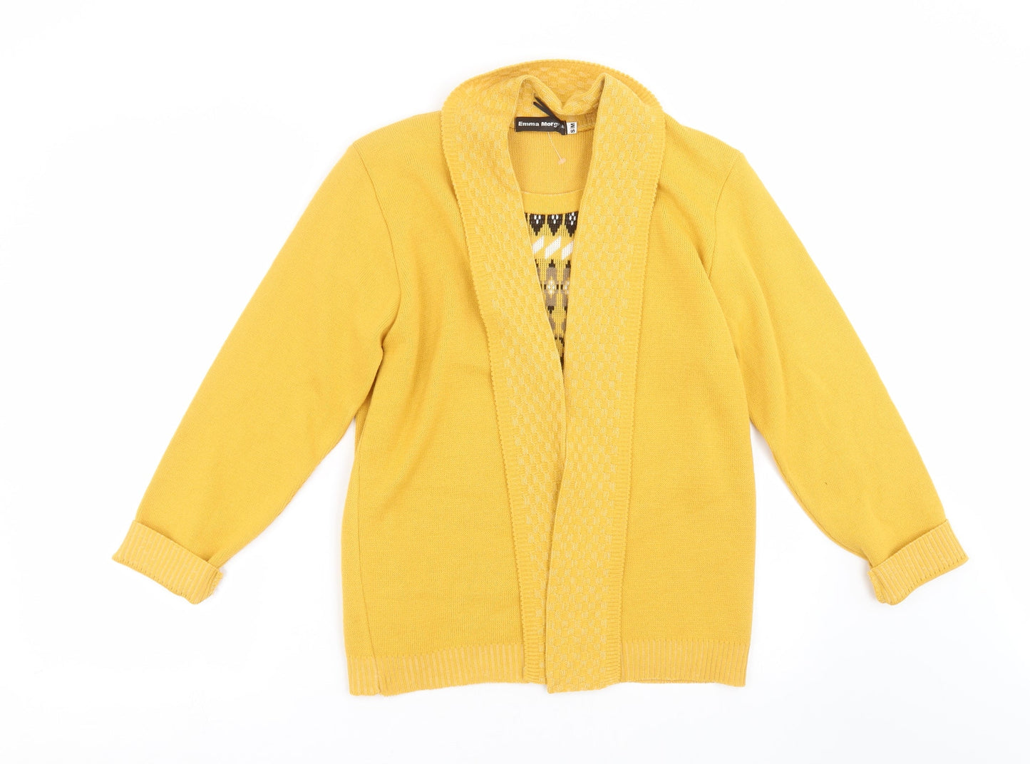 Womens UK Size S Emma Morgan Yellow Pullover Jumper