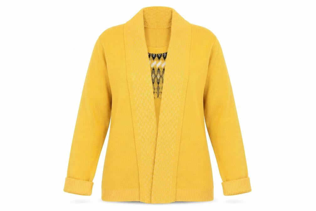 Womens UK Size S Emma Morgan Yellow Pullover Jumper
