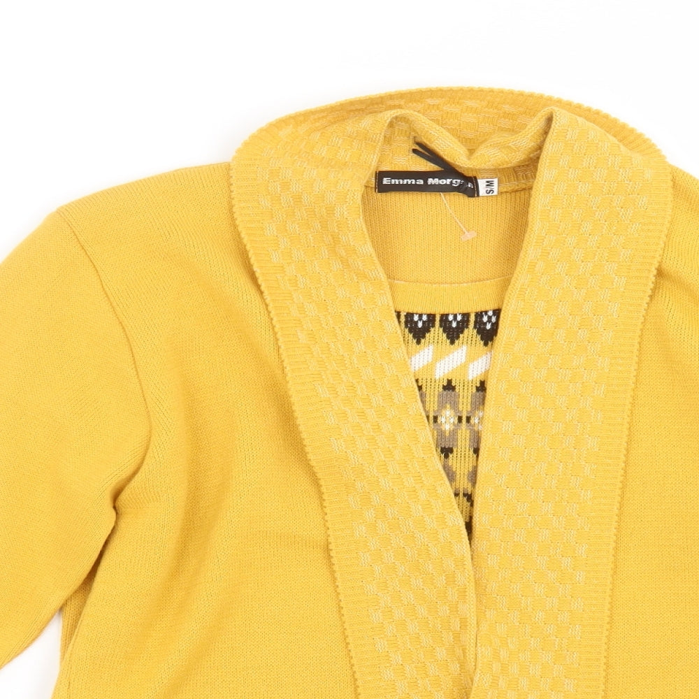 Womens UK Size S Emma Morgan Yellow Pullover Jumper