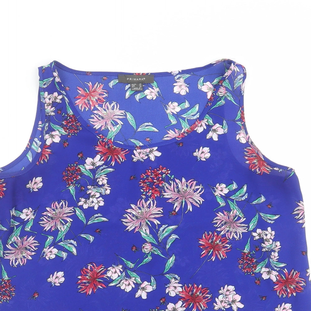 Primark Womens Blue Floral  Basic Blouse Size 16