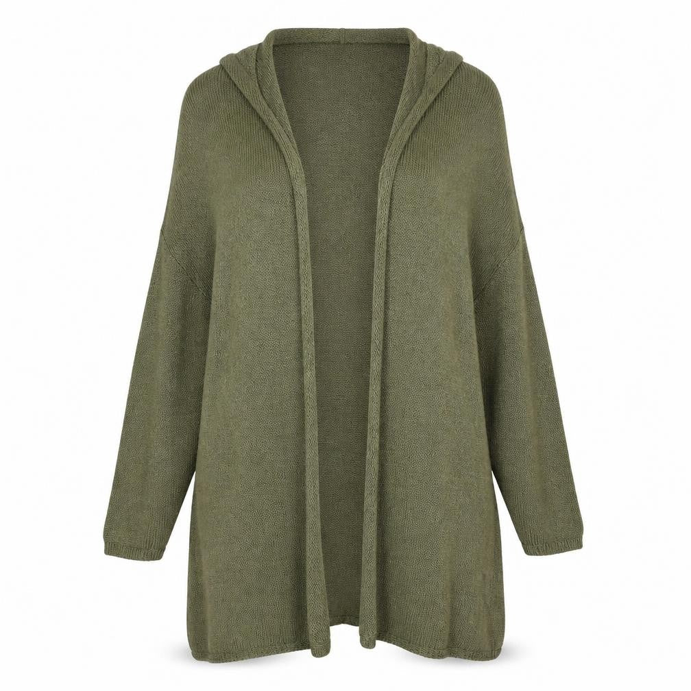 Front view of Atmosphere women’s green cardigan jumper, size XS