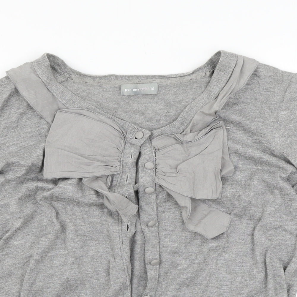 Womens UK Size 18 Marks and Spencer Grey Cardigan Jumper