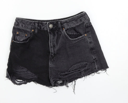 Topshop Womens Black   Mom Shorts Size 8