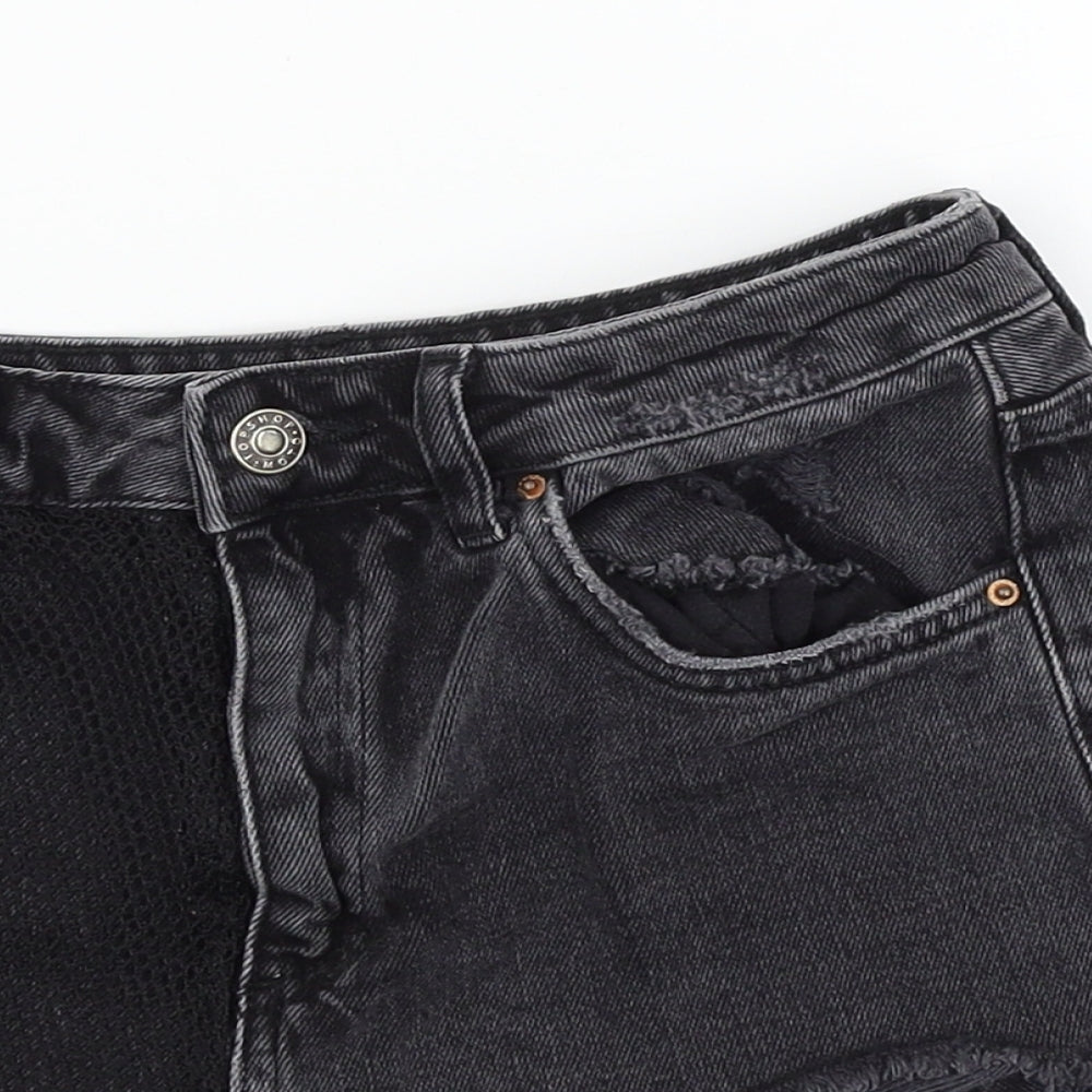 Topshop Womens Black   Mom Shorts Size 8