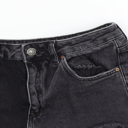 Topshop Womens Black   Mom Shorts Size 8