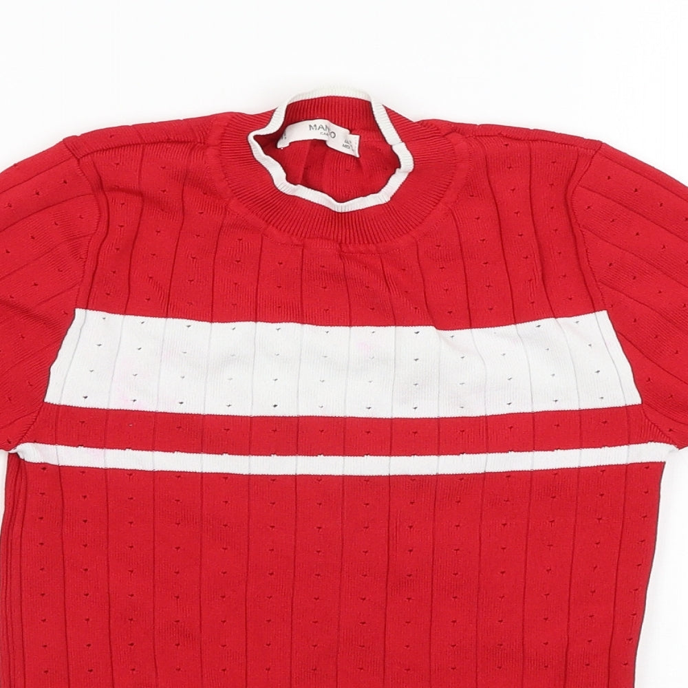 Mango Womens Red   Pullover Jumper Size S