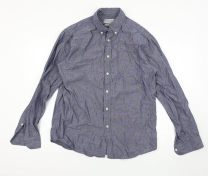 TU Mens Blue    Button-Up Size M