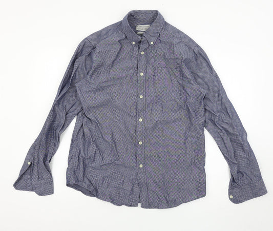 TU Mens Blue    Button-Up Size M