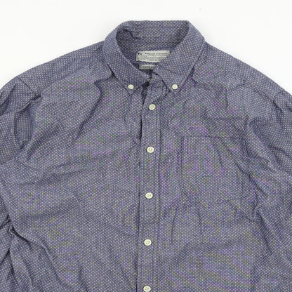 TU Mens Blue    Button-Up Size M
