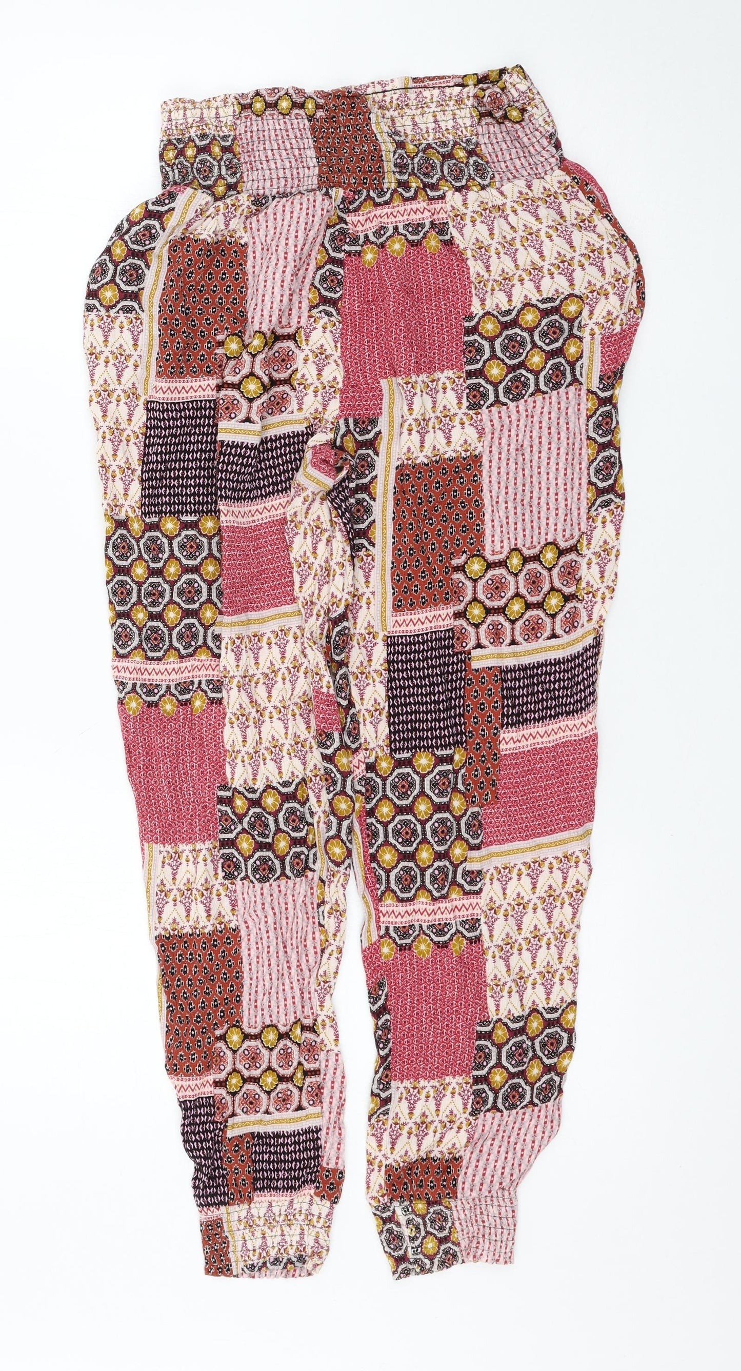 Womens UK Size 12 New Look Regular Fit  Multicoloured Trousers