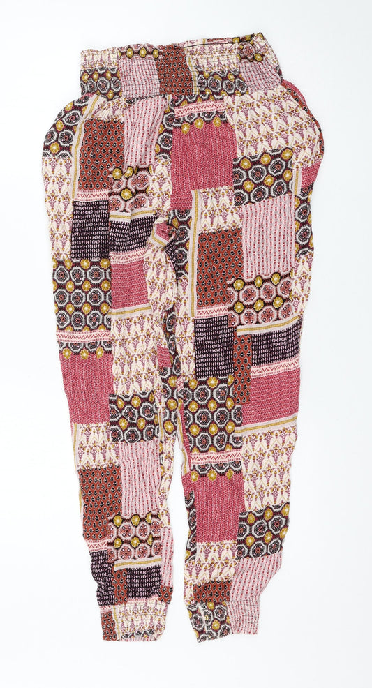 Womens UK Size 12 New Look Regular Fit  Multicoloured Trousers