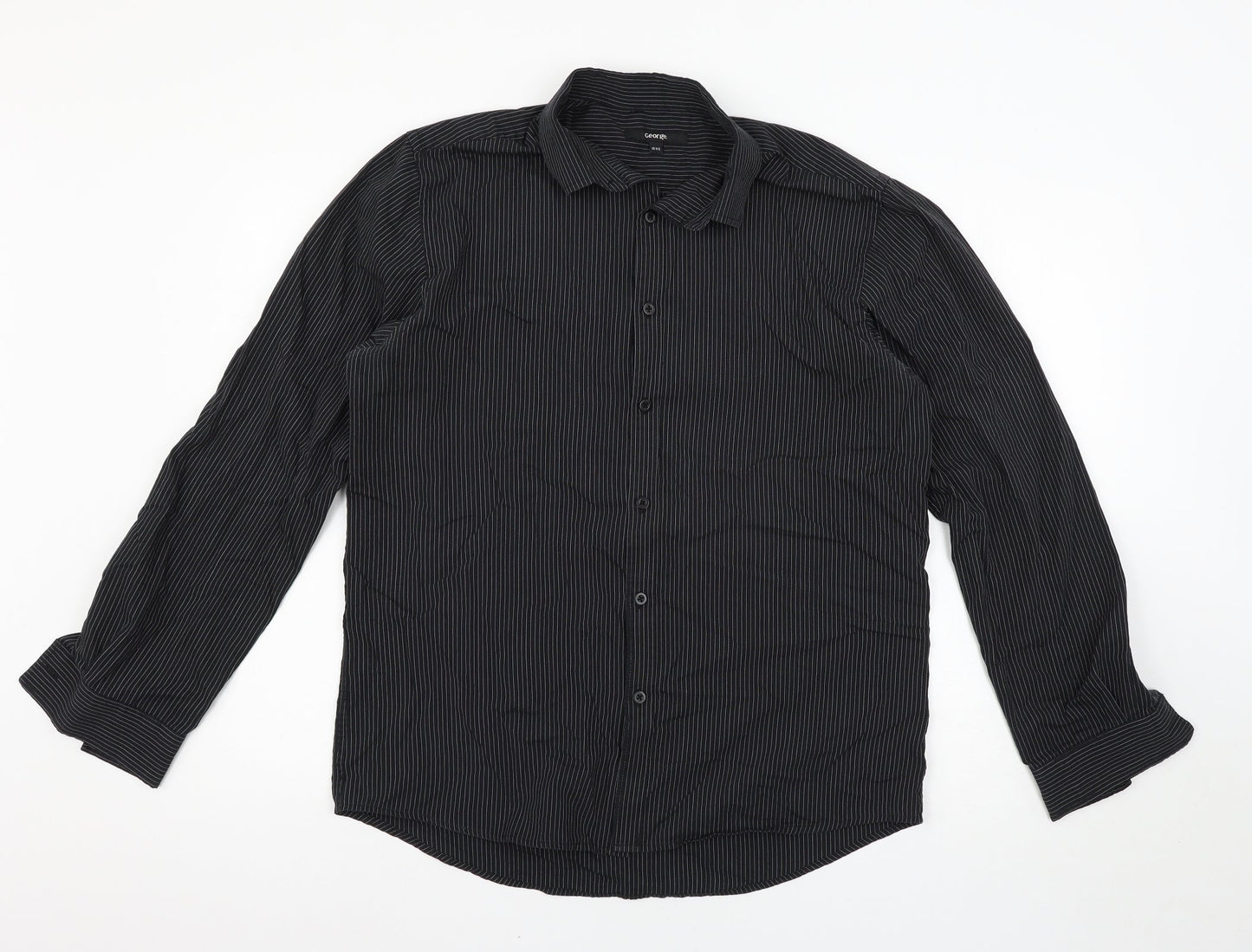 George Mens Black    Button-Up Size 15.5