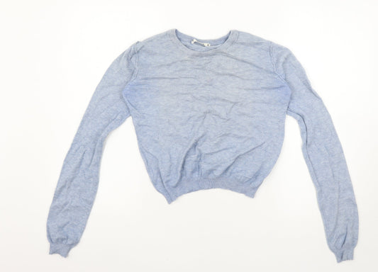 Womens UK Size M Pull&Bear Blue Pullover Jumper