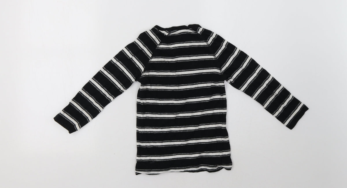Back view of Matalan boys’ black striped pullover sweatshirt, size 7, years