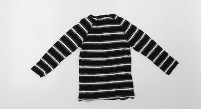 Back view of Matalan boys’ black striped pullover sweatshirt, size 7, years
