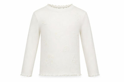 Front view of Zara girls’ white pullover sweatshirt, size 6, years