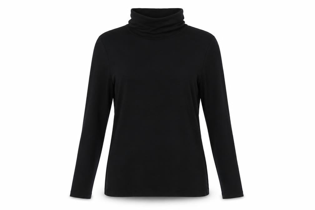 Front view of New Look women’s black pullover sweatshirt, size UK 14