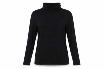 Front view of New Look women’s black pullover sweatshirt, size UK 14