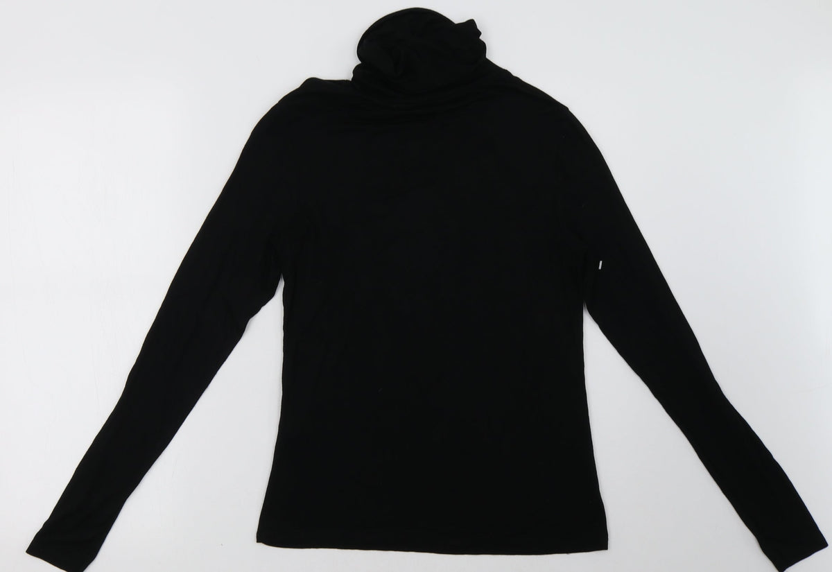 Back view of New Look women’s black pullover sweatshirt, size UK 14