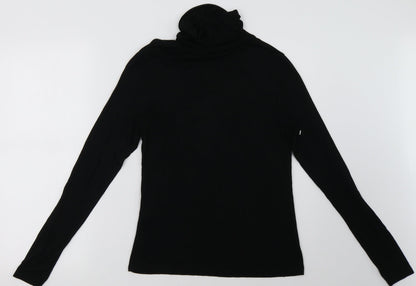 Back view of New Look women’s black pullover sweatshirt, size UK 14