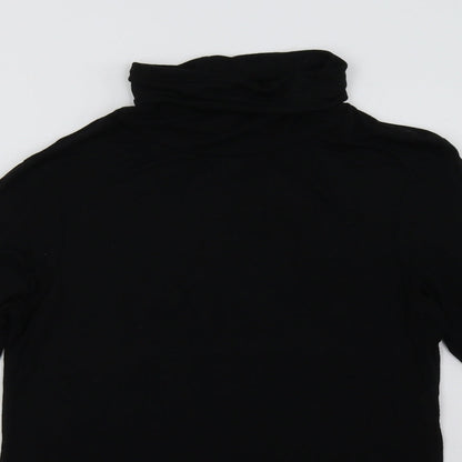 Close-up detail of New Look women’s black pullover sweatshirt, size UK 14