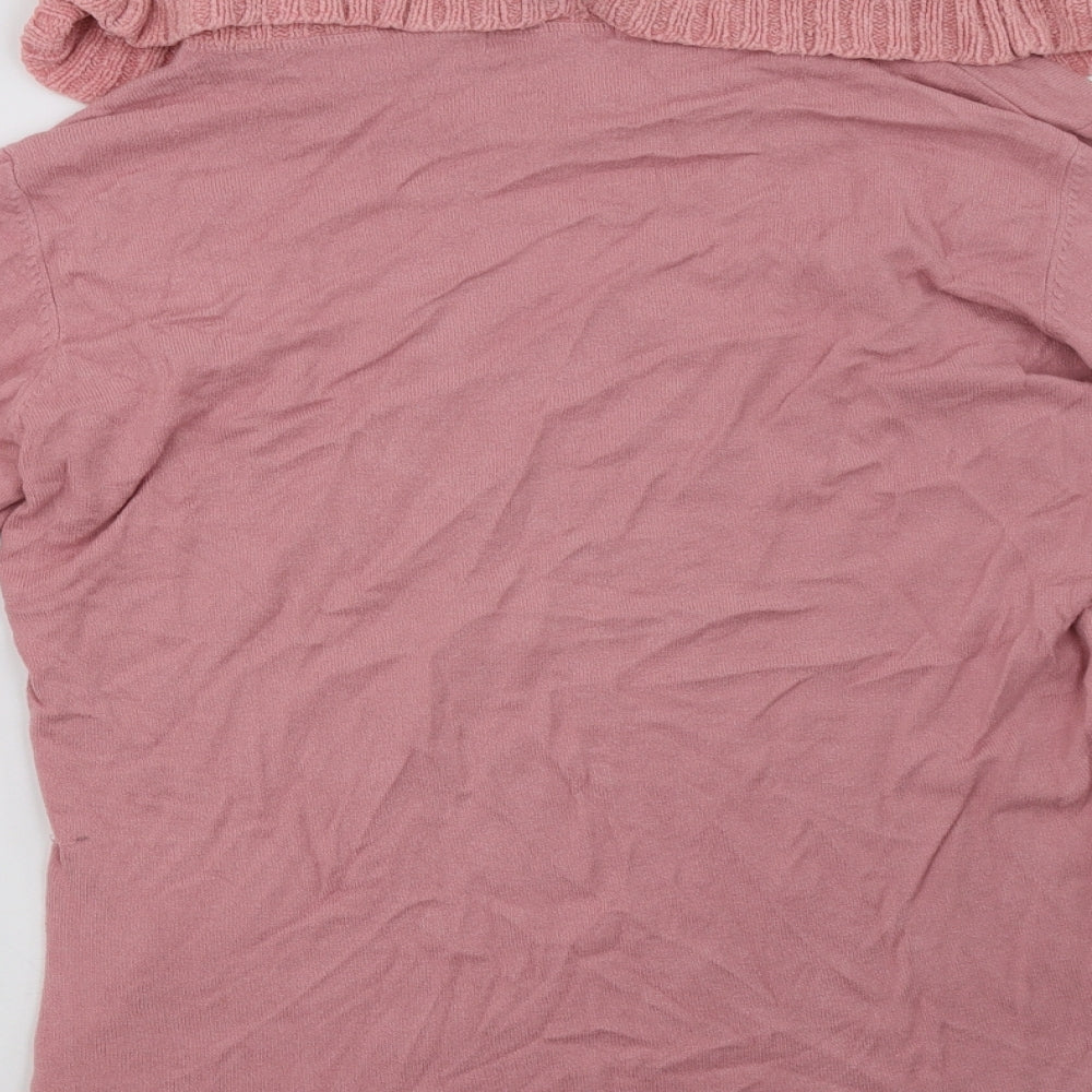 Brand and care label for vernissage women’s pink pullover sweatshirt, size XL