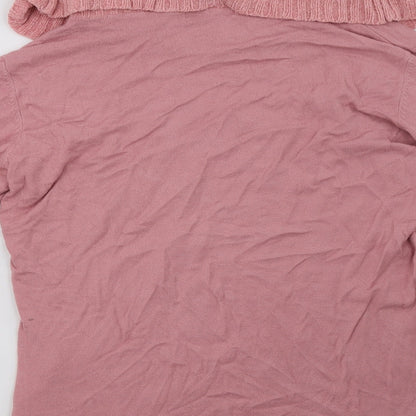 Brand and care label for vernissage women’s pink pullover sweatshirt, size XL