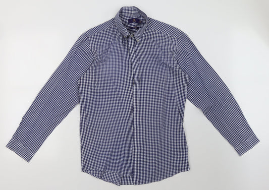 NEXT Mens Blue Check   Polo Size 16