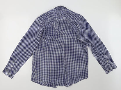 NEXT Mens Blue Check   Polo Size 16