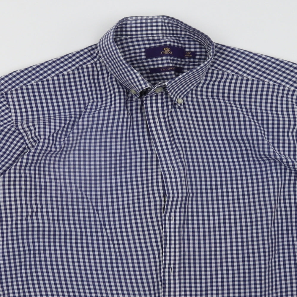 NEXT Mens Blue Check   Polo Size 16
