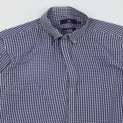 NEXT Mens Blue Check   Polo Size 16