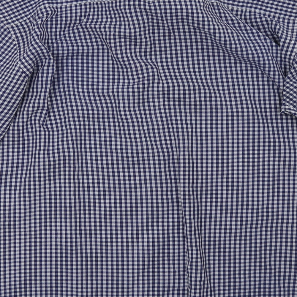 NEXT Mens Blue Check   Polo Size 16