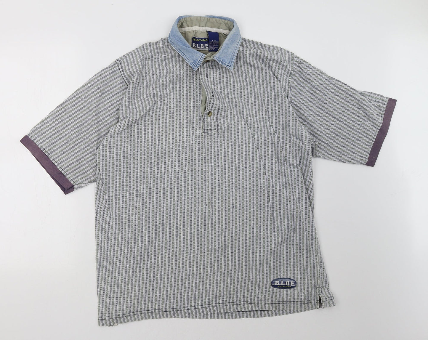 Santana Mens Blue    Polo Size L