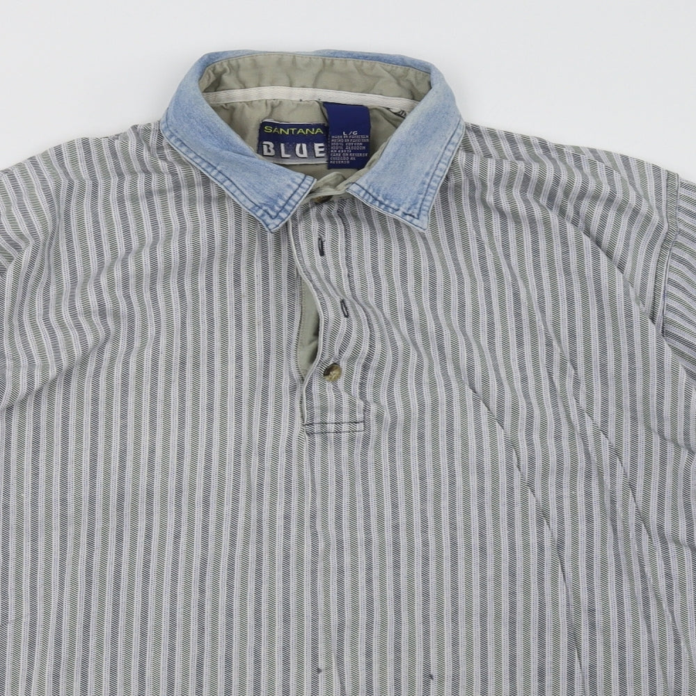 Santana Mens Blue    Polo Size L