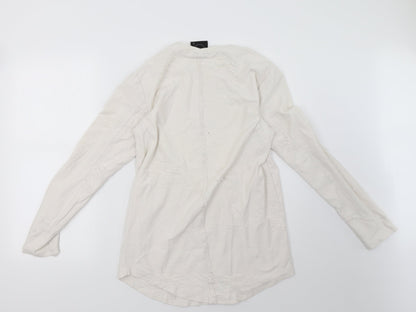 Back view of project paris women’s white rayon pullover sweatshirt, size L