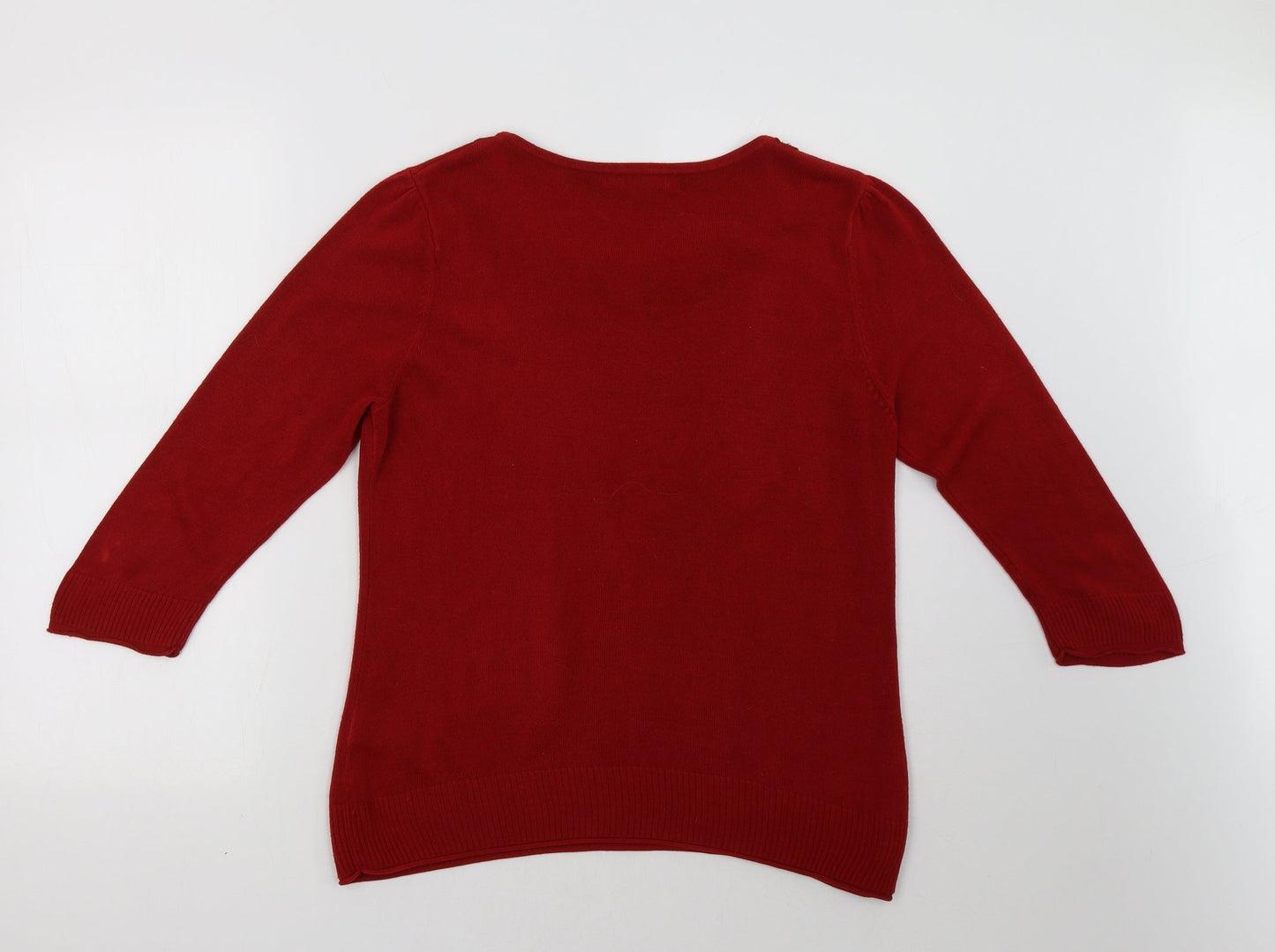 Womens UK Size 14 Marks and Spencer Red Pullover Sweatshirt