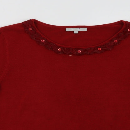 Womens UK Size 14 Marks and Spencer Red Pullover Sweatshirt
