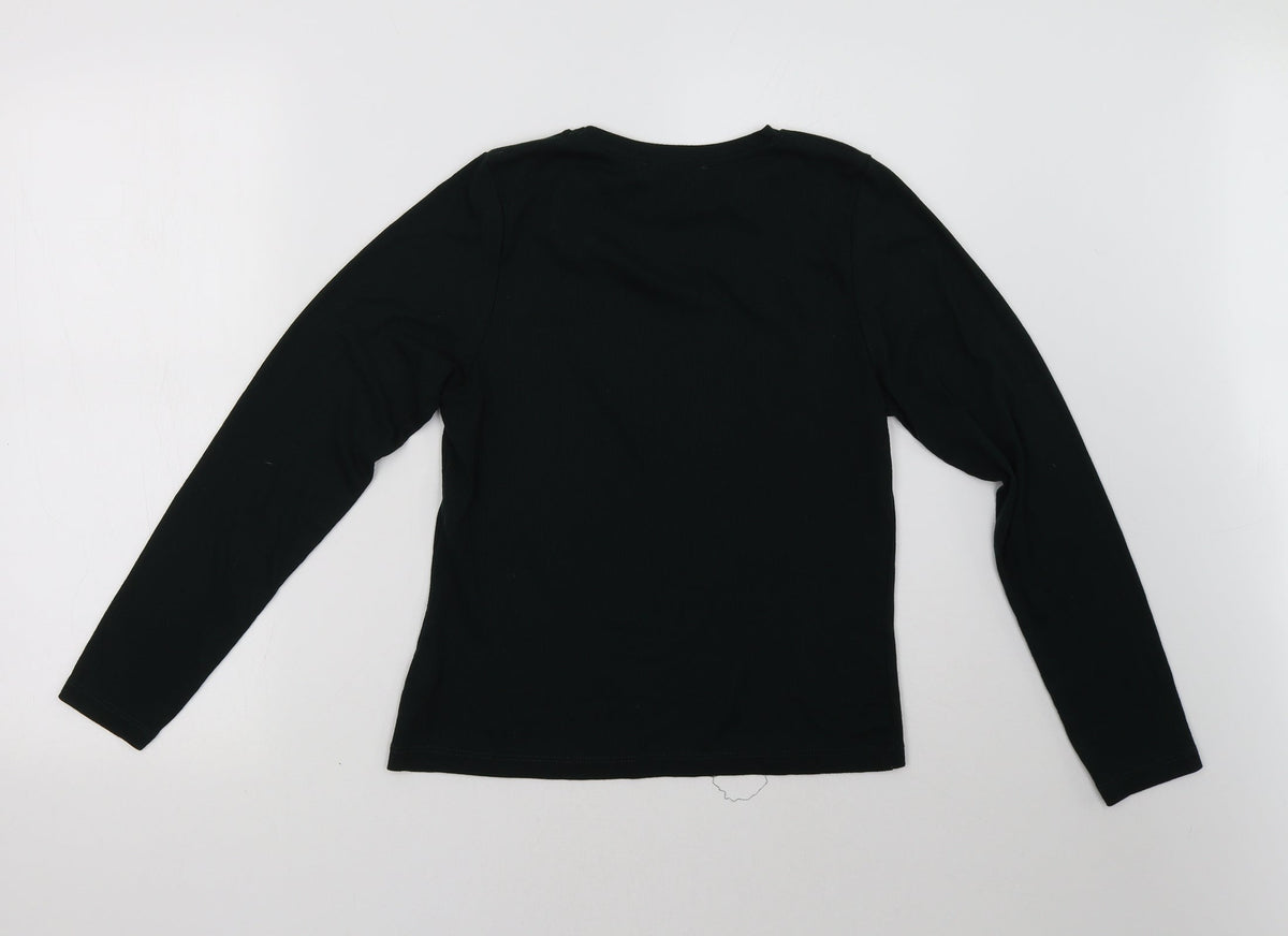Back view of Primark women’s green pullover sweatshirt, size UK 14