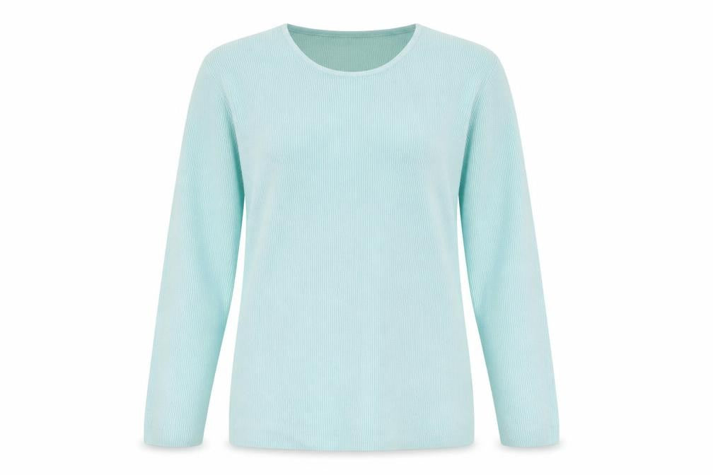 Front view of Berkertex women’s blue pullover sweatshirt, size UK 16