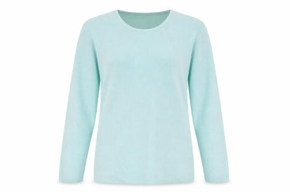 Front view of Berkertex women’s blue pullover sweatshirt, size UK 16