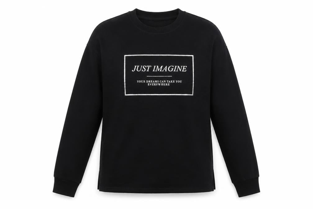 Front view of Matalan women’s black pullover sweatshirt, size UK 8