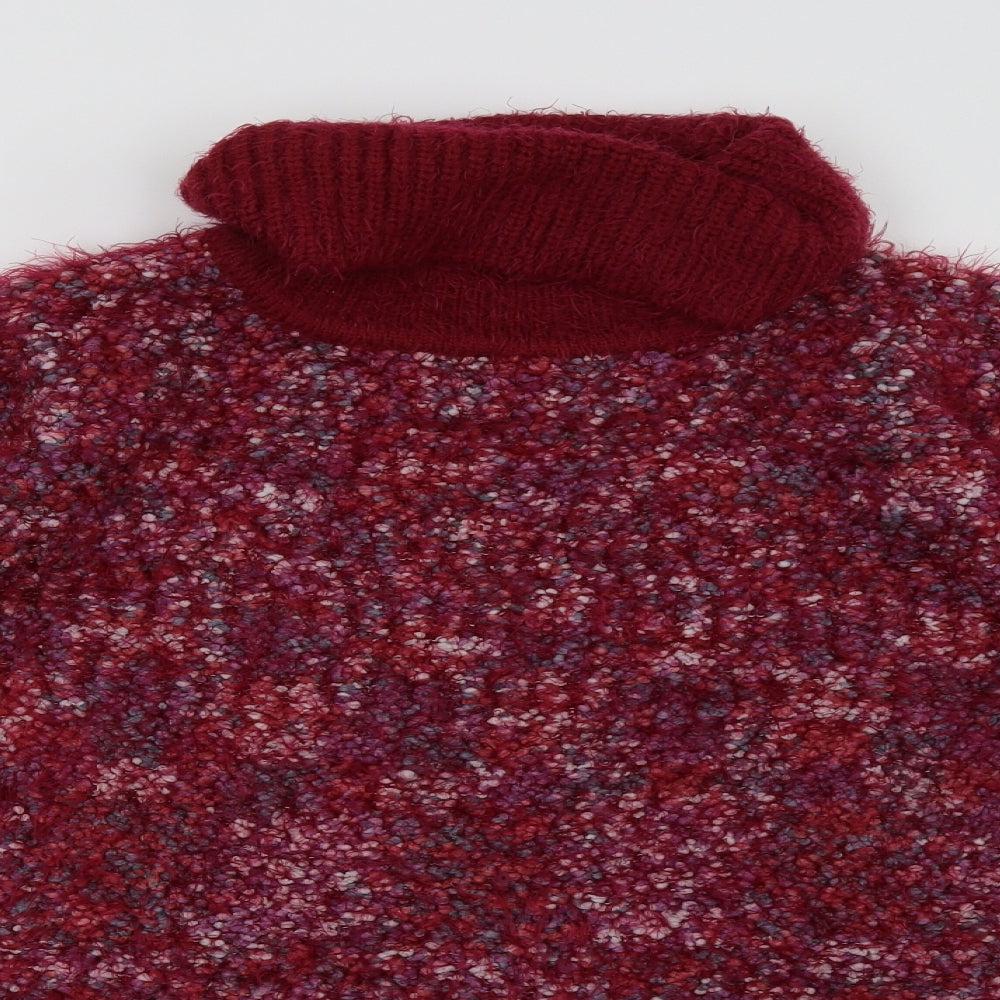 Close-up detail of Just Elegance women’s purple pullover sweatshirt, size XL
