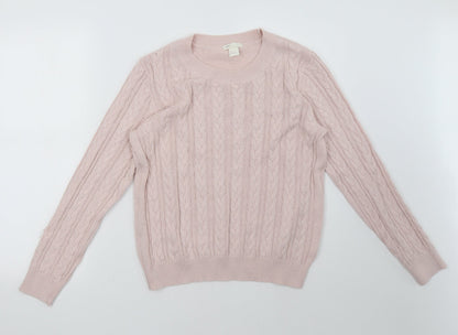 H&M Womens Pink Geometric  Pullover Sweatshirt Size M
