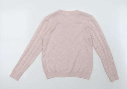 H&M Womens Pink Geometric  Pullover Sweatshirt Size M