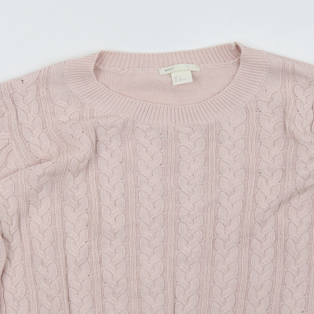 H&M Womens Pink Geometric  Pullover Sweatshirt Size M